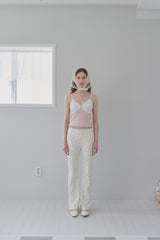 Flower BootCut Pants - Ivory