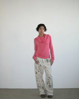 Veggie Turtleneck Hoodie, Pink