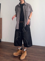 Plaid Western Check Half Shirt (2color) (No.967)