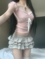 ハッケンリボンレーストップ (light pink)