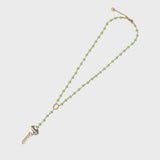  KEY & BEADS NECKLACE (LIME GREEN)