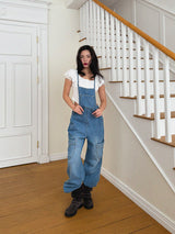 POCKET DENIM OVERALLS
