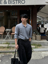 Modal open collar knitwear