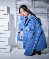 UNISEX フーディデニムジャケット