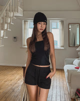 Star angel hip embroidery shorts