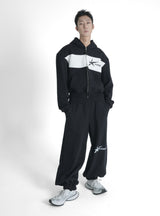 STAR LOGO HOODIE ZIP-UP BLACK