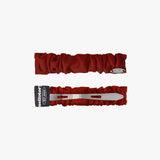 SQUARE SHIRRING HAIR PIN (BURGUNDY)