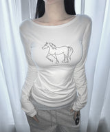 pony glitter tee (2colors)
