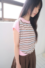 stripe holter sleeveless (2c)
