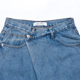 WRAP WAIST WIDE FIT DENIM PANTS code 18104