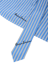 Stripe tie set cropped shirts