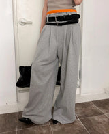 RAW-CUTTING RIVET SWEAT PANTS