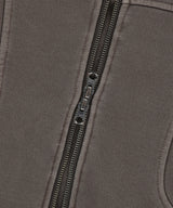 PIGMENT WASHED BIKER CROP ZIP-UP HOODIE