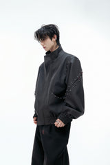 Deconstructed Textured Studded Jacket