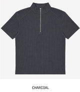 ジデン ハーフジップ リブ ショートスリーブ Tシャツ