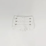 Trony button low-waist skirt (white)