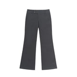 LOW-RISE TWO BUTTON BOOTS CUT PANTS (CHARCOAL)