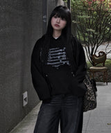 AMERICA FLAG Vintage Stud Hoodie_Black