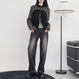 biker suede jumper