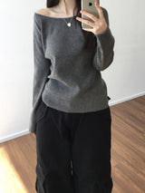 カレンオフショルダーニットウェア (3 colors)