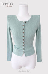 mint dot scarf cardigan