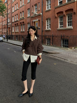 [MADE] Penton Cable V-Neck Crop Knit