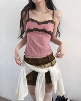 coeur rosy tone lace sleeveless top