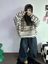 TWO PINTUCK RIVET BELT BALLOON LONG PANTS 🤎🖤💙3COLOR