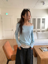 レイヤードテンセル長袖
