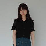 mesh knit cardigan
