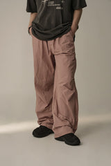 LINE COVER PARACHUTE PANTS (PINK)