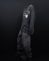 BBD ヒデンスローガンピグメントロングTシャツ（チャコール）