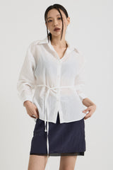Sheer String Blouse, White