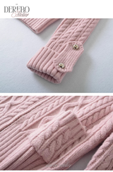 Lady Fur Knitwear Zip-Up Cardigan