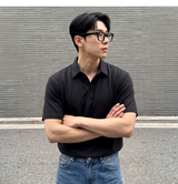 Cool Fit UV-Cut Collar T-shirt Black