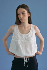 T/T Neet tie sleeveless top (white)