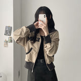 Waffen lettering✨ color matching high neck zip-up