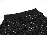Rose Detail Dot Pleated Skirt 232514109