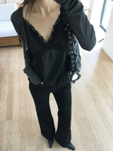 Silky lace cami blouse