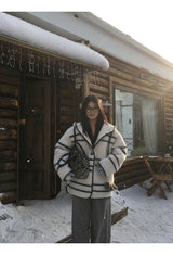 Style Hooded Wool Suede Coat