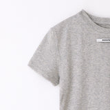 Slim label half tee Gray