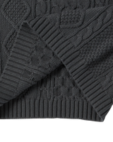 25FW LOW GAUGE CABLE KNIT HOODIE CHARCOAL