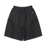 Herringbone Frill Short - Charcoal