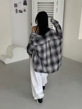 [UNISEX] Checkered Vintage Cutting Shirt