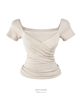 Jane Cross Drape Top (3color)