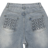 NOVA BACK LETTERING WIDE DENIM PANTS