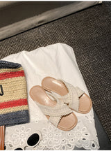 Cross Weave Open-Toe Strap Sandals