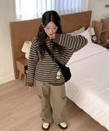 Milk Stripe Dangara Striped Hooded Knitwear