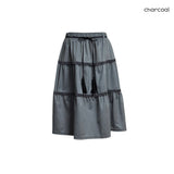 (2color) Bohemian Stitch Suede Tiered Skirt