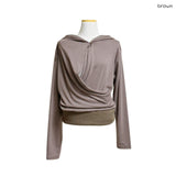 (3color) Cowl Two-Way Neck Stripe Hoodie